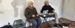 Photograph of David Behrman and Bob Bielecki in their installation room.